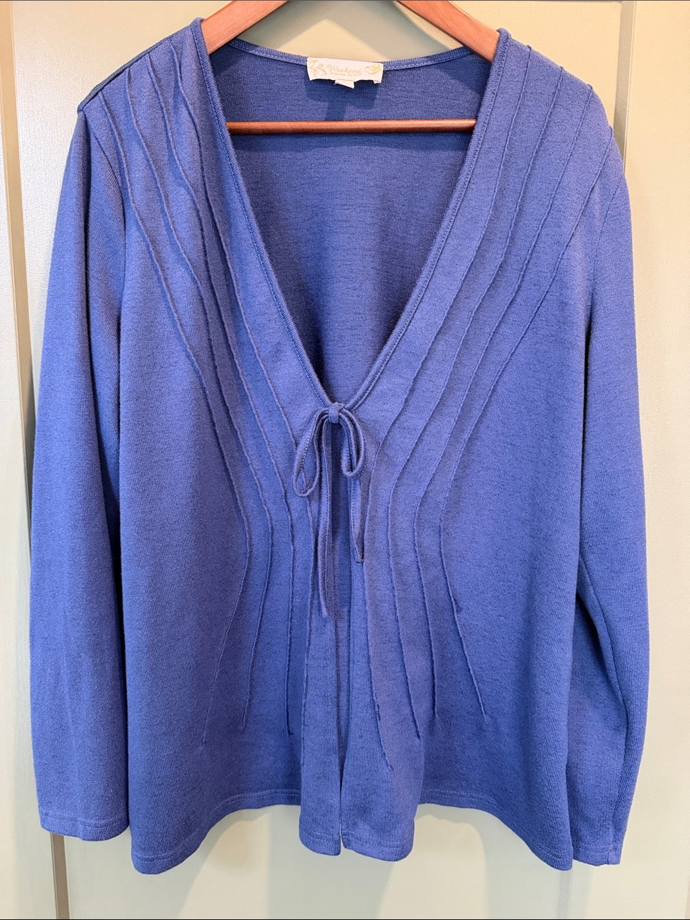 Weekend Suzanne Betro Women’s Tie-front Blue Cardigan